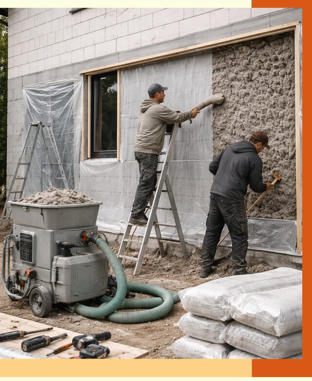 Утепление дома из газобетона эковатой в Чусовой от 4702 руб./м2 | ТепломастерЧсв