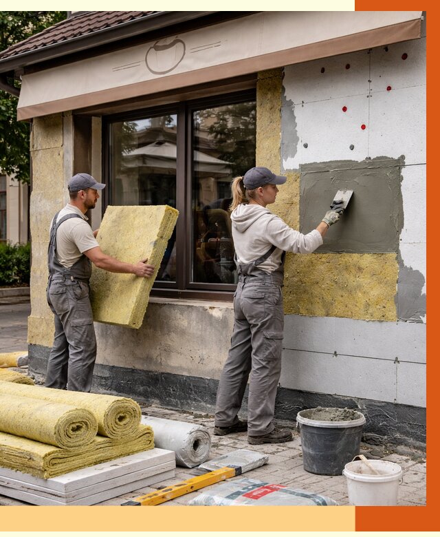 Утепление кафе в Чусовой от 4388 руб/м2 — комплексно под ключ | ТепломастерЧсв