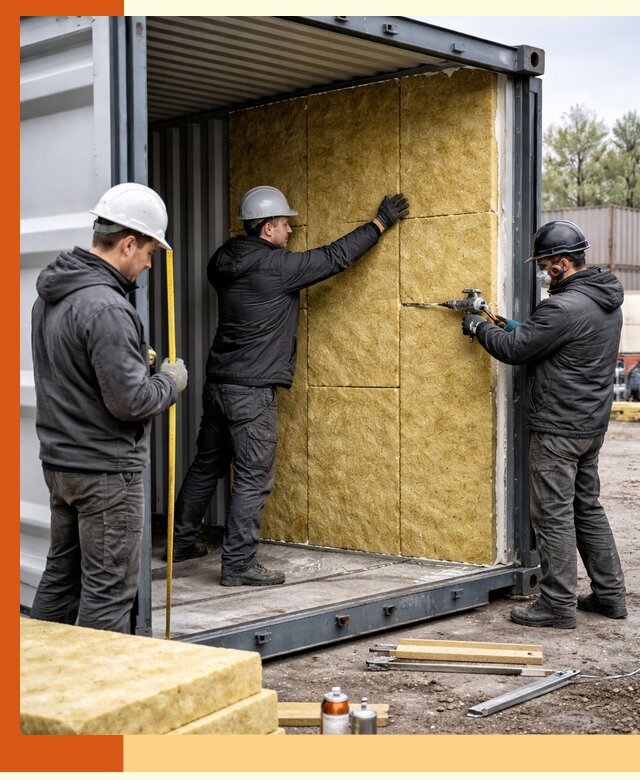 Утепление морского контейнера в Чусовой: надежная теплоизоляция и защита